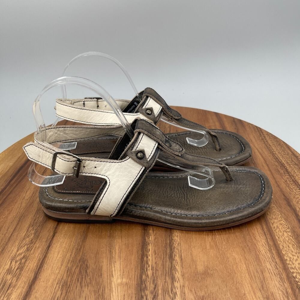 Freebird by Steven Sorrento Sandals Womens Size 9 Ivory leather Casual Comfort